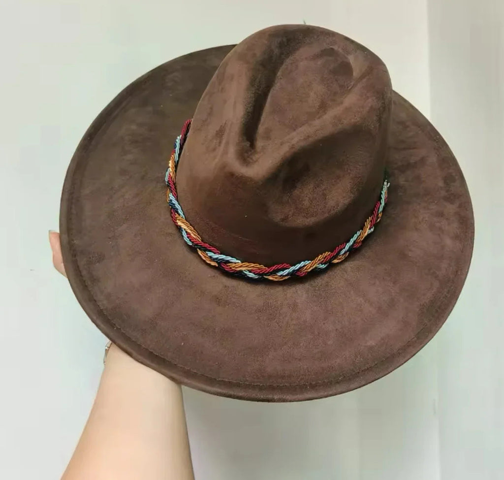 Twistme Suede wide brim Fedora