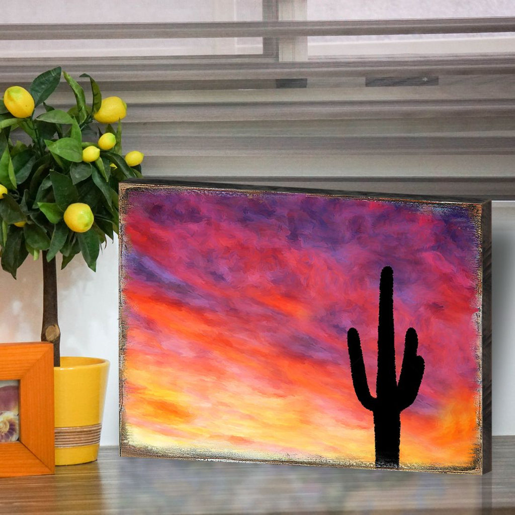 Cactus Art Wooden Wall Art by Nature Wonders - Nature Wildlife Decor  - 95241B