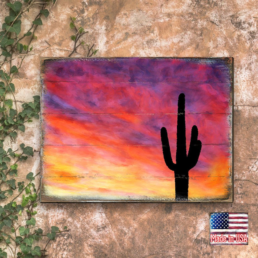 Cactus Art Wooden Wall Art by Nature Wonders - Nature Wildlife Decor  - 95241B