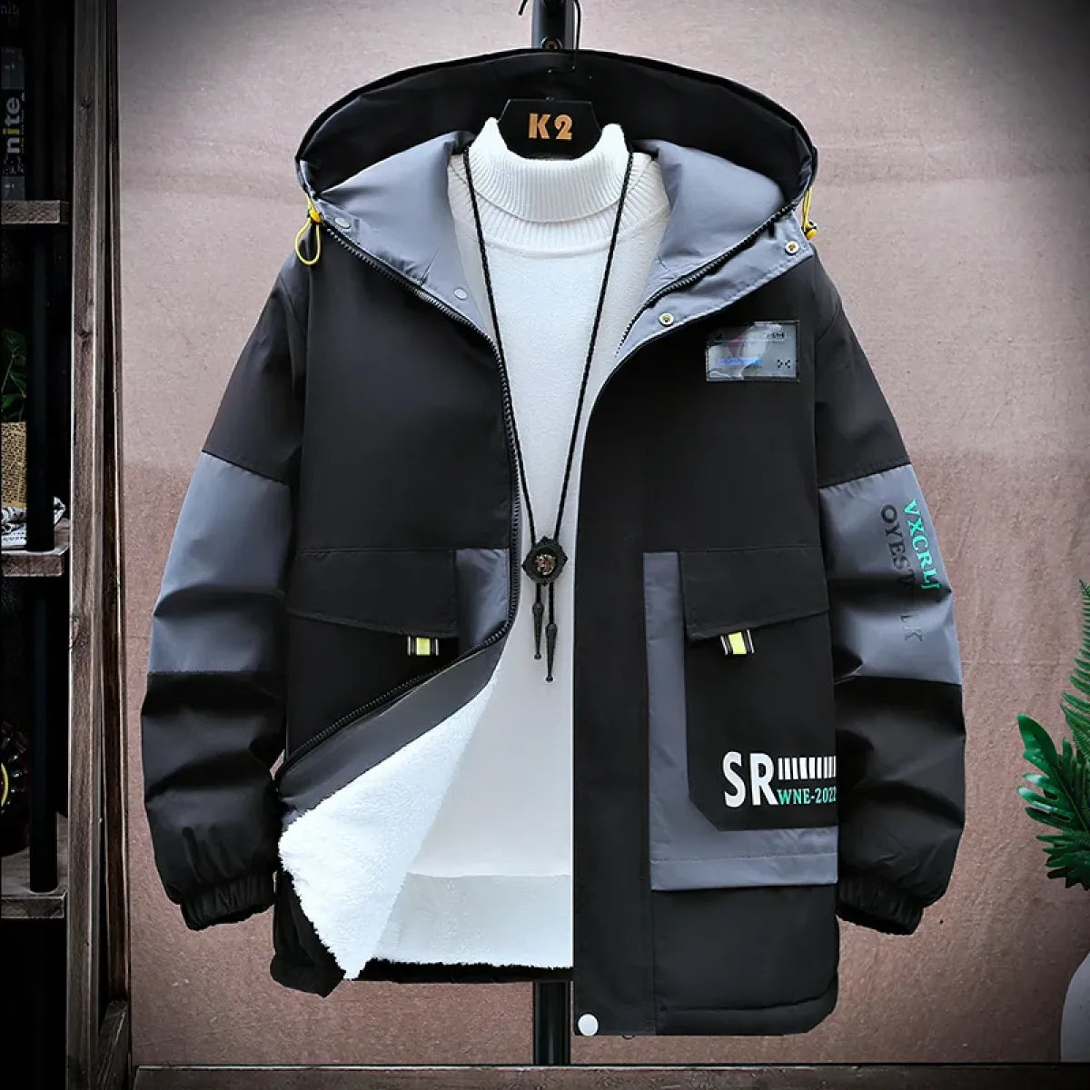 Men's Color-Block Hooded Jacket