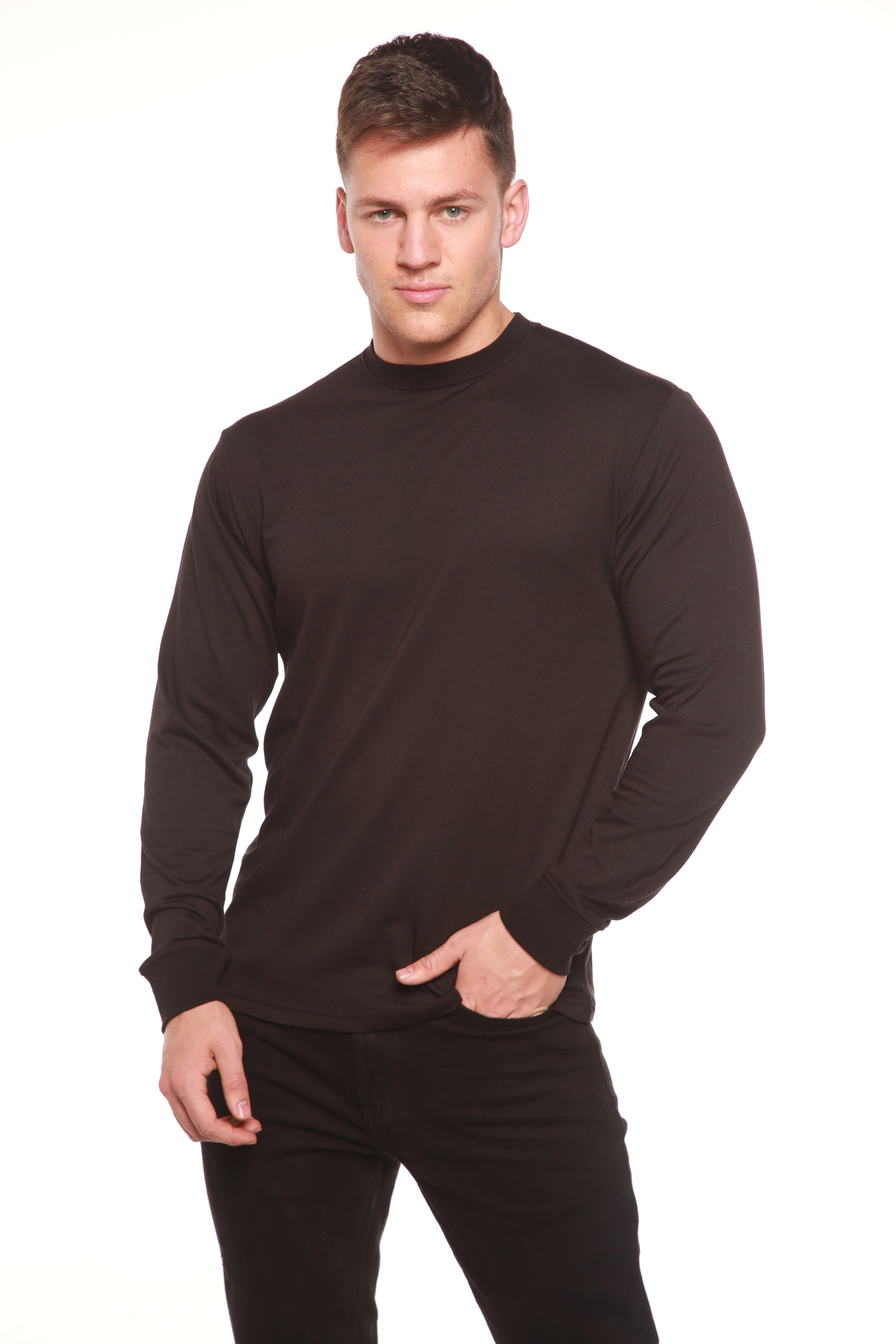 Custom Printed Men's Bamboo Viscose/Organic Cotton Long Sleeve T-Shirt